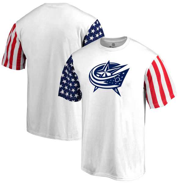 Men's Columbus Blue Jackets Fanatics Branded Stars & Stripes T-Shirt White FengYun,We sell and wholesale Men's Columbus Blue Jackets Fanatics Branded Stars & Stripes T-Shirt White FengYun on line form chian!